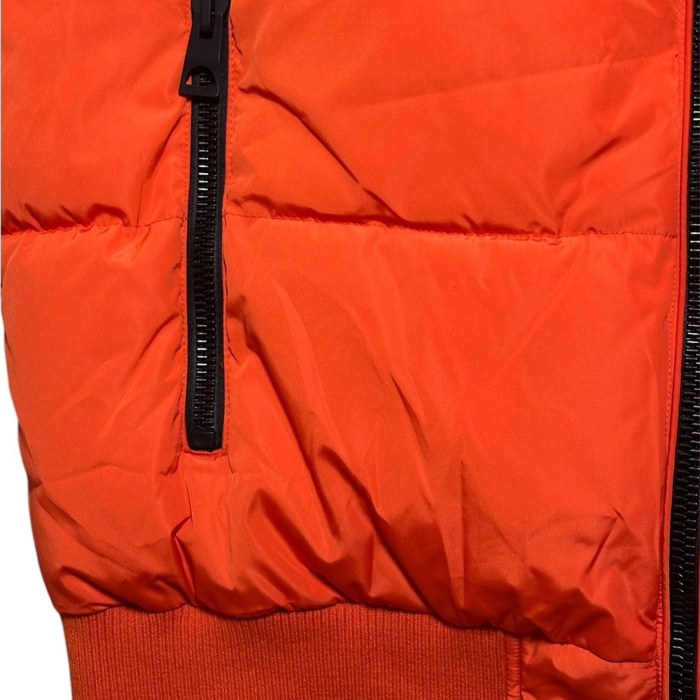 Guess Puffer Vest Mens Size XXL 2XL Hooded Quilted Orange Style # 119AP541 EAC - Picture 4 of 10